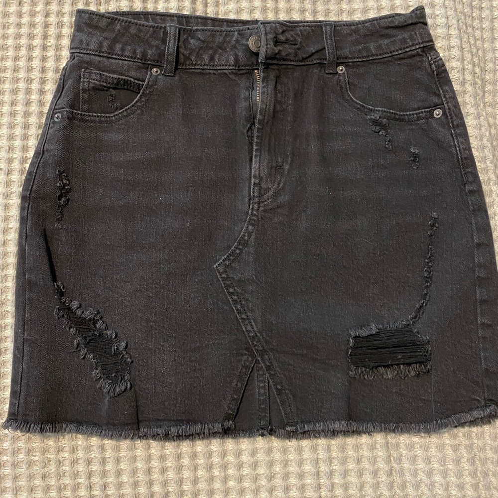 black jean skirt
